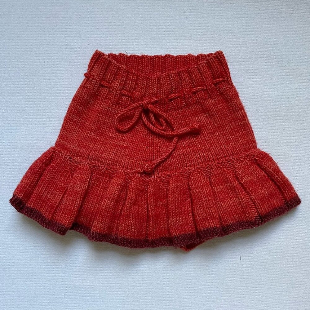 Misha & Puff Skating Pond Skirt in Hot Red and Brick